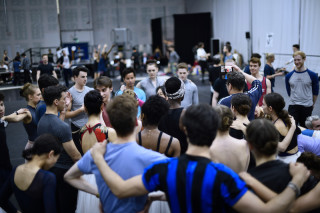 Artists of English National Ballet during rehearsals.