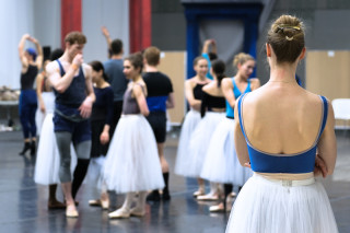 Artists of English National Ballet during Cinderella rehearsals